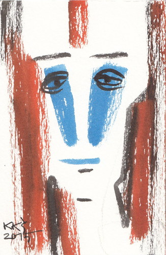 Cartoon: Parisians XX century (medium) by Kestutis tagged postcard,lithuania,kestutis,france,sketch,kunst,art,paris