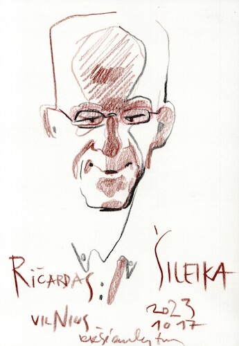 Cartoon: Poet Ricardas Sileika (medium) by Kestutis tagged poet,sketch,art,kunst,kestutis,lithuania
