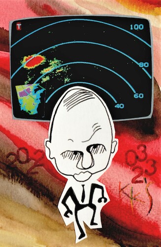 Cartoon: Putins neurological disorder 2 (medium) by Kestutis tagged war,putin,russia,russland,ukraine,dada,postcard,kestutis,lithuania