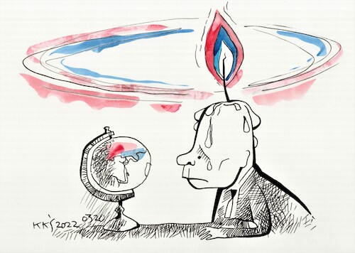 Cartoon: Putins Russia - worlds light (medium) by Kestutis tagged russia,russland,putin,war,ukraine,kestutis,lithuania