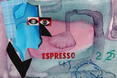 Cartoon: Recycled portrait (medium) by Kestutis tagged dada,postcard,art,kunst,kestutis,lithuania,recycled,portrait