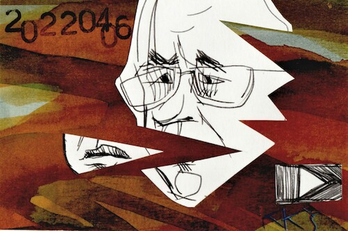 Cartoon: Russia. Speaking is prohibited (medium) by Kestutis tagged war,krieg,russia,russland,dada,postcard,kestutis,lithuania