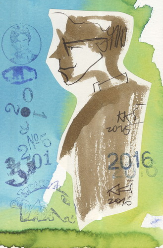 Cartoon: Sketch Watercolor Stamps (medium) by Kestutis tagged sketch,watercolor,stamps,dada,postcard,kestutis,lithuania
