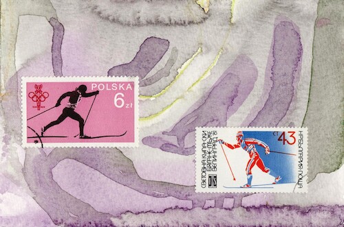 Cartoon: Somewhere in the north (medium) by Kestutis tagged north,dada,winter,sports,kestutis,lithuania,postcard,deer,art,kunst