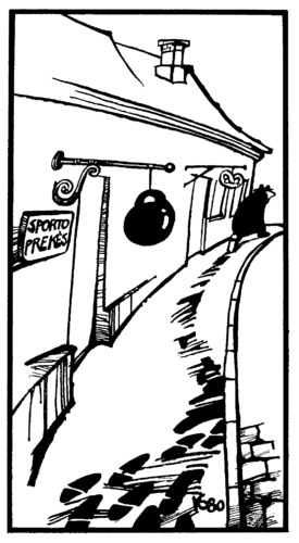 Cartoon: Sports Shop (medium) by Kestutis tagged shop,city,sluota,kestutis,sport