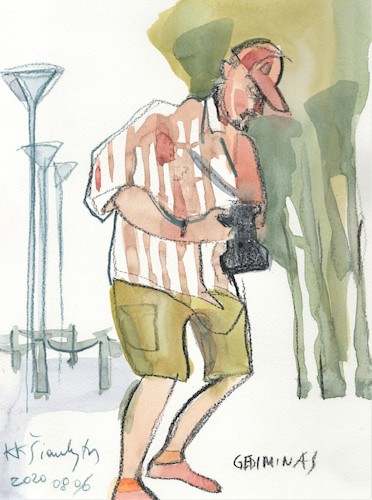 Cartoon: Summer etudes. Photographer (medium) by Kestutis tagged sketch,summer,etude,photographer,kestutis,lithuania