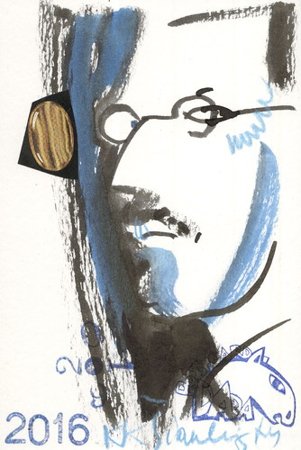 Cartoon: Tigerauge. Painter (medium) by Kestutis tagged dada,postcard,kestutis,lithuania,painter