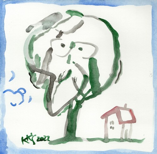 Cartoon: Tree (medium) by Kestutis tagged self,caricature,tree,kestutis,lithuania