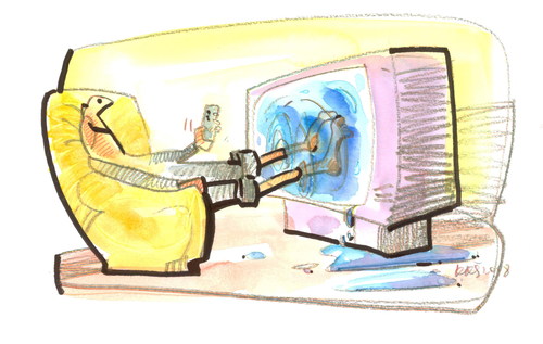 Cartoon: TV (medium) by Kestutis tagged tv,illustration,book