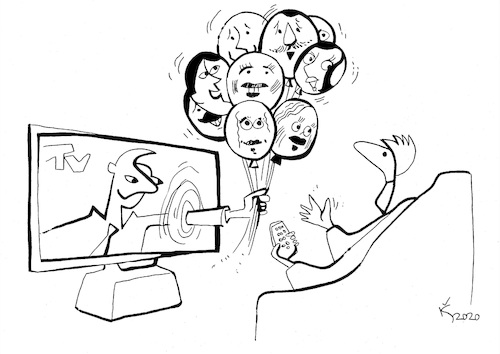Cartoon: TV is always with us (medium) by Kestutis tagged tv,kestutis,lithuania