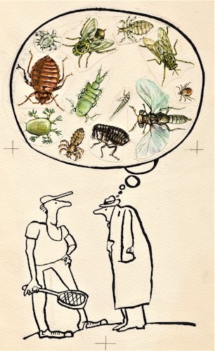 Cartoon: Until I bought a microscope... (medium) by Kestutis tagged microscope,bacterium,virus,kestutis,lithuania