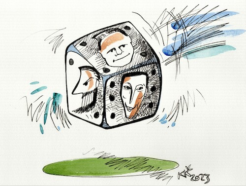 Cartoon: Vilnius Mayors election (medium) by Kestutis tagged vilnius,mayor,game,dice,election,kestutis,lithuania