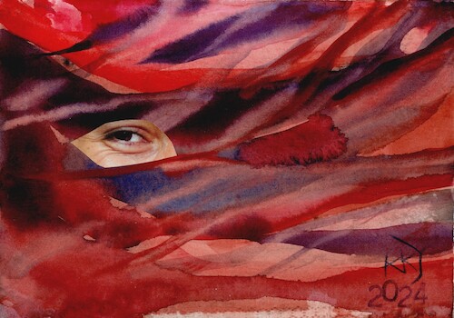 Cartoon: Watercolor with one eye 1 (medium) by Kestutis tagged dada,art,communication,internet,computer,eye,watercolor,kunst,kestutis,lithuania