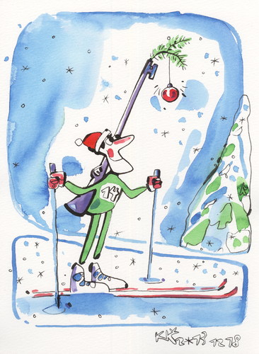 Cartoon: Winter Olympic. Biathlon (medium) by Kestutis tagged biathlon,winter,sports,olympic,sochi,2014,fir,kestutis,lithuania,snow