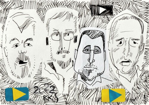 Cartoon: Youtube stars - with Ukraine! (medium) by Kestutis tagged sketch,youtube,war,stars,ukraine,russia,russland,krieg,kestutis,lithuania
