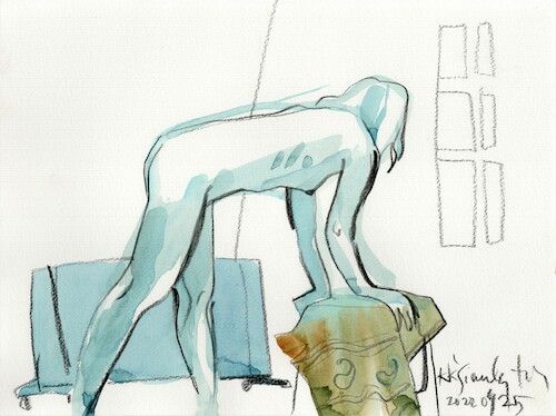 Cartoon: Artists and models. Sketches 3 (medium) by Kestutis tagged sketch,art,kunst,kestutis,lithuania