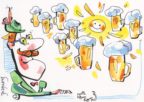 Cartoon: Bayern glasses (medium) by Kestutis tagged oktoberfest,bayern,glasses,bier,beer,kestutis,lithuania,sonne,sun,bierkrug