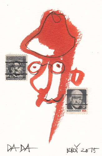 Cartoon: DADA (medium) by Kestutis tagged dada,art,kunst,postcard,dadaism,stamps,sketch,kestutis,lithuania