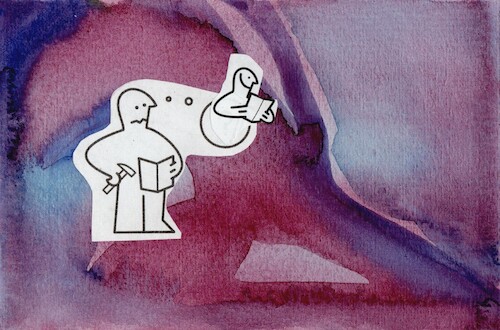 Cartoon: GOOD IDEA (medium) by Kestutis tagged good,idea,work,rest,ikea,dada,collage,comic,postcard,art,kunst,kestutis,lithuania