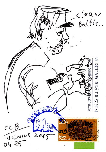 Cartoon: Gunnar near the Baltic sea (medium) by Kestutis tagged sketch,sweden,baltic,kestutis,postcard,dada,sea