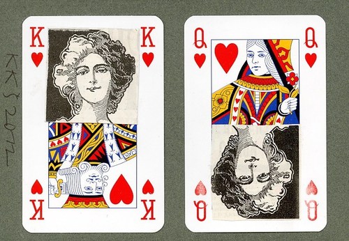 Cartoon: MAN and WOMAN (medium) by Kestutis tagged man,woman,cards,kestutis,collage,king,queen