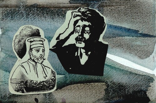 Cartoon: Nightmare dream (medium) by Kestutis tagged nightmare,dream,collage,music,kestutis,lithuania,art,kunst,man,woman,dada,graphic,novel