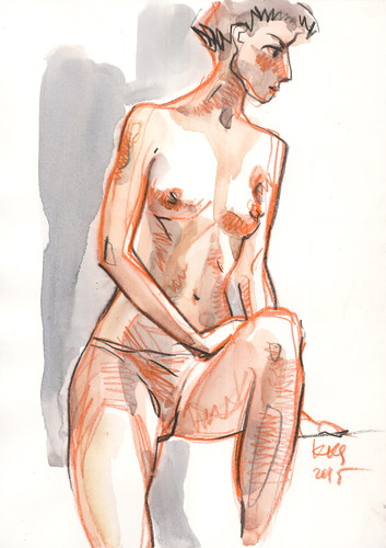 Cartoon: Sketch. Artist and model 10 (medium) by Kestutis tagged sketch,artist,model,kestutis,lithuania