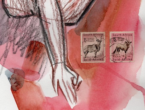 Cartoon: Sketch with postage stamps 3 (medium) by Kestutis tagged sketch,kestutis,lithuania,antelopes