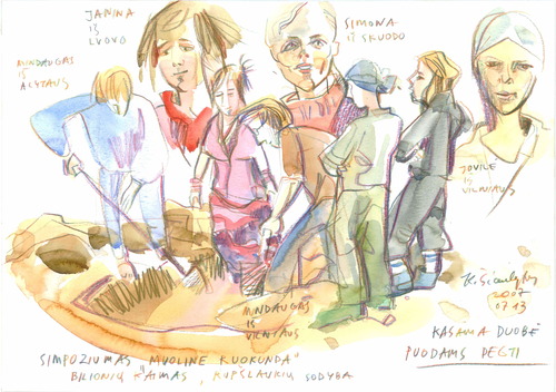 Cartoon: SKETCH. Young artists - ceramics (medium) by Kestutis tagged lithuania,sketch,ceramics,artists,kestutis