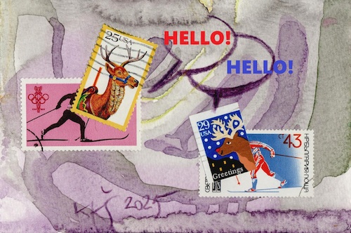 Cartoon: Somewhere in the north (medium) by Kestutis tagged north,dada,winter,sports,kestutis,lithuania,postcard,deer,art,kunst