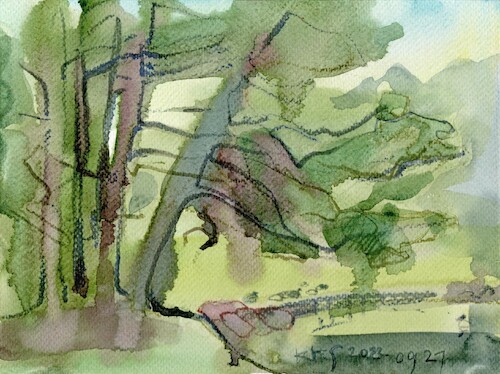 Cartoon: Watercolor plein air 2 (medium) by Kestutis tagged watercolor,nature,pleiair,kestutis,lithuania,art,kunst