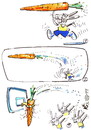 Cartoon: ATHLETICS AND BASKETBALL (small) by Kestutis tagged basketball,saturday,animals,vegetables,hare,sport,humor