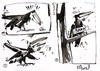 Cartoon: BANK (small) by Kestutis tagged bank,kestutis,lithuania,vogel,nature,money,geld,cash,gold,comic,strip,rook,birds