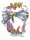 Cartoon: BANK OWL (small) by Kestutis tagged bank owl money banknote