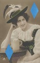 Cartoon: Bayerische karo dame (small) by Kestutis tagged spielkarte,dada,postcard,playing,card,kestutis,lithuania,oktoberfest