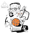 Cartoon: Bookplate for Vygintas (small) by Kestutis tagged bookplates,fan,music,basketball,book,kestutis,lithuania,bibliophiles,newspaper,art,kunst