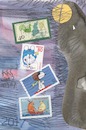 Cartoon: Die Bremer Stadtmusikanten (small) by Kestutis tagged bremen,musician,donkey,dog,cat,hen,rooster,cook,grimm,fairytale,esel,hund,katze,hahn,post,dada,postcarte,brifmarke,kestutis,lithuania