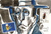 Cartoon: Double spy (small) by Kestutis tagged spy,dada,postcard,art,kunst,kestutis,lithuania