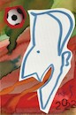 Cartoon: E. Macron in one line. 5. 6. 7. (small) by Kestutis tagged museum,modern,art,kunst,macron,kestutis,lithuania,oneline,dada,football,postcard
