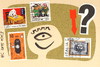 Cartoon: Humor Collection. Smiles (small) by Kestutis tagged dada postcard briefmarke stamp smile humor collection