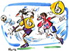 Cartoon: MOMENT BY FOULS (small) by Kestutis tagged fouls football soccer fußball 2012 euro fussball numerology six number sport ball shirt