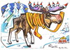 Cartoon: Moose looking for Santa Claus (small) by Kestutis tagged weihnachten santa claus moose elch winter christmas kestutis lithuania animal nature adventure