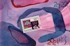 Cartoon: Moths in postage stamps (small) by Kestutis tagged dada,postcard,postage,stamps,briefmarke,kestutis,lithuania,philatelie