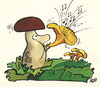Cartoon: mushroom season opening (small) by Kestutis tagged mushroom season opening kestutis siaulytis sluota lithuania adventures nature music forest pilze wald