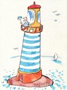 Cartoon: Nice day Schöner Tag (small) by Kestutis tagged nice,day,schöner,tag,sea,pirate,sailor,kestutis,lithuania,matrose,lighthouse,meer,leuchtturm
