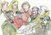Cartoon: Painters party in the open air (small) by Kestutis tagged sketch,painter,nights,summer,party,kestutis,lithuania,art,kunst