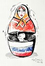 Cartoon: Putin - the spirit of war (small) by Kestutis tagged putin,spirit,war,ukraine,matrioshka,russia,europe,world,nato,kestutis,lithuania