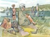 Cartoon: Summer by the lake 3 (small) by Kestutis tagged summer lake sketch kestutis lithuania art kunst
