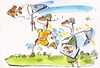 Cartoon: VACATION. URLAUB. ATOSTOGOS (small) by Kestutis tagged vacation,lithuania,kestutis,urlaub,nature,butterfly,fisch,schmetterling