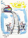 Cartoon: Winter Olympic. Curling (small) by Kestutis tagged curling,winter,olympic,sports,snow,sochi,2014,kestutis,lithuania,train